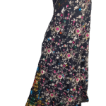 Handcrafted Black Georgette Dupatta with Multicolor Kutchi Embroidery and Mirror Work