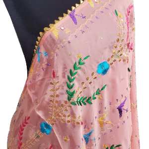 Blush Pink Phulkari Gulposh Saree